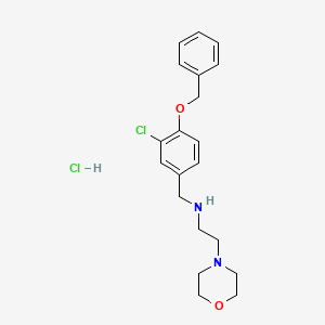 molecular formula C20H26Cl2N2O2 B5965385 N-[(3-chloro-4-phenylmethoxyphenyl)methyl]-2-morpholin-4-ylethanamine;hydrochloride 