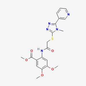 molecular formula C20H21N5O5S B5965480 METHYL 4,5-DIMETHOXY-2-(2-{[4-METHYL-5-(PYRIDIN-3-YL)-4H-1,2,4-TRIAZOL-3-YL]SULFANYL}ACETAMIDO)BENZOATE 