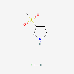 molecular formula C5H12ClNO2S B596549 3-(Methylsulfonyl)pyrrolidine hydrochloride CAS No. 1215368-15-2