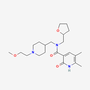 molecular formula C22H35N3O4 B5965528 N-[[1-(2-methoxyethyl)piperidin-4-yl]methyl]-5,6-dimethyl-2-oxo-N-(oxolan-2-ylmethyl)-1H-pyridine-3-carboxamide 