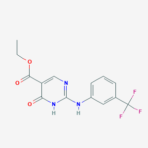 molecular formula C14H12F3N3O3 B5965581 Ethyl 1,6-dihydro-6-oxo-2-(3-trifluoromethylanilino)-5-pyrimidinecarboxylate 
