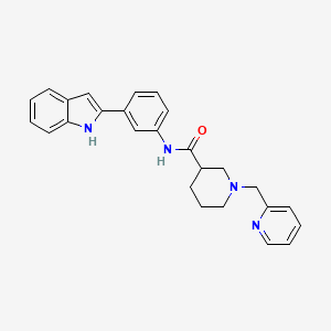 molecular formula C26H26N4O B5965897 N-[3-(1H-indol-2-yl)phenyl]-1-(pyridin-2-ylmethyl)piperidine-3-carboxamide 