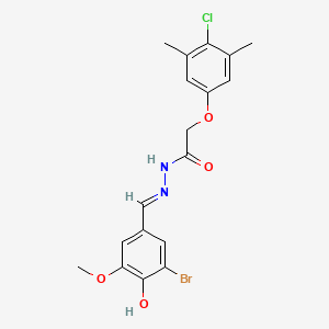molecular formula C18H18BrClN2O4 B5965923 N'-[(E)-(3-bromo-4-hydroxy-5-methoxyphenyl)methylidene]-2-(4-chloro-3,5-dimethylphenoxy)acetohydrazide 