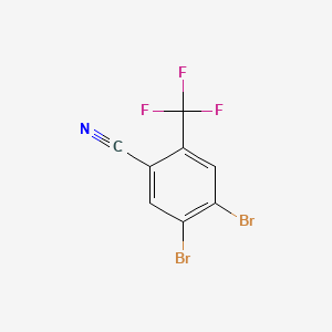 molecular formula C8H2Br2F3N B596593 4,5-Dibromo-2-(trifluoromethyl)benzonitrile CAS No. 1242339-25-8