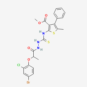 molecular formula C23H21BrClN3O4S2 B5966025 Methyl 2-[({2-[2-(4-bromo-2-chlorophenoxy)propanoyl]hydrazinyl}carbonothioyl)amino]-5-methyl-4-phenylthiophene-3-carboxylate 
