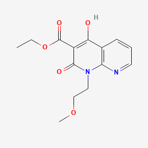 molecular formula C14H16N2O5 B596605 Ethyl 4-hydroxy-1-(2-methoxyethyl)-2-oxo-1,2-dihydro-1,8-naphthyridine-3-carboxylate CAS No. 1253790-04-3