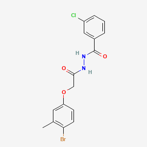 molecular formula C16H14BrClN2O3 B5966077 N'-[2-(4-bromo-3-methylphenoxy)acetyl]-3-chlorobenzohydrazide 