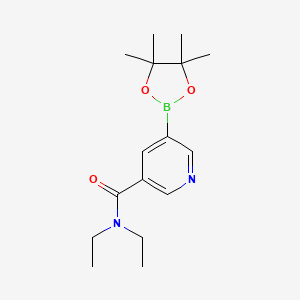 molecular formula C16H25BN2O3 B596611 N,N-diethyl-5-(4,4,5,5-tetramethyl-1,3,2-dioxaborolan-2-yl)nicotinamide CAS No. 1245728-86-2