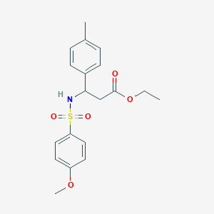 molecular formula C19H23NO5S B5966283 ETHYL 3-(4-METHOXYBENZENESULFONAMIDO)-3-(4-METHYLPHENYL)PROPANOATE 