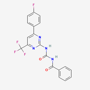 molecular formula C19H12F4N4O2 B5966302 N-BENZOYL-N'-[4-(4-FLUOROPHENYL)-6-(TRIFLUOROMETHYL)-2-PYRIMIDINYL]UREA 