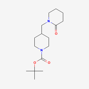 molecular formula C16H28N2O3 B596642 1-Boc-4-(2-Oxo-piperidin-1-ylmethyl)piperidine CAS No. 184968-83-0