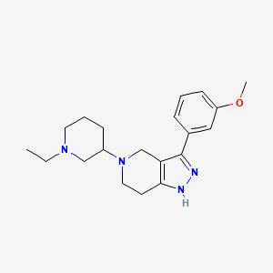 molecular formula C20H28N4O B5966441 5-(1-Ethylpiperidin-3-yl)-3-(3-methoxyphenyl)-1,4,6,7-tetrahydropyrazolo[4,3-c]pyridine 