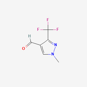 molecular formula C6H5F3N2O B596661 1-methyl-3-(trifluoromethyl)-1H-pyrazole-4-carbaldehyde CAS No. 128225-66-1