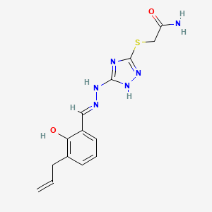 molecular formula C14H16N6O2S B5966744 2-[(5-{2-[(E)-1-(3-ALLYL-2-HYDROXYPHENYL)METHYLIDENE]HYDRAZINO}-4H-1,2,4-TRIAZOL-3-YL)SULFANYL]ACETAMIDE 
