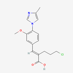 (E)-5-chloro-2-(3-methoxy-4-(4-methyl-1H-imidazol-1-yl)benzylidene)pentanoic acid