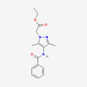 molecular formula C16H19N3O3 B5966812 ETHYL 2-(4-BENZAMIDO-3,5-DIMETHYL-1H-PYRAZOL-1-YL)ACETATE 