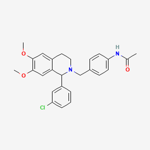 molecular formula C26H27ClN2O3 B5966819 N-[4-[[1-(3-chlorophenyl)-6,7-dimethoxy-3,4-dihydro-1H-isoquinolin-2-yl]methyl]phenyl]acetamide 