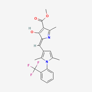 molecular formula C21H19F3N2O3 B5966899 METHYL (5Z)-5-({2,5-DIMETHYL-1-[2-(TRIFLUOROMETHYL)PHENYL]-1H-PYRROL-3-YL}METHYLIDENE)-2-METHYL-4-OXO-4,5-DIHYDRO-1H-PYRROLE-3-CARBOXYLATE 