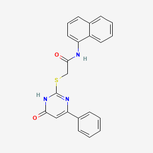 molecular formula C22H17N3O2S B5966908 N~1~-(1-NAPHTHYL)-2-[(6-OXO-4-PHENYL-1,6-DIHYDRO-2-PYRIMIDINYL)SULFANYL]ACETAMIDE 