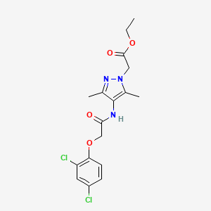 molecular formula C17H19Cl2N3O4 B5966915 ETHYL 2-(4-{[2-(2,4-DICHLOROPHENOXY)ACETYL]AMINO}-3,5-DIMETHYL-1H-PYRAZOL-1-YL)ACETATE 