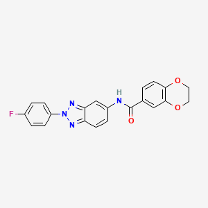 molecular formula C21H15FN4O3 B5966963 N-[2-(4-fluorophenyl)benzotriazol-5-yl]-2,3-dihydro-1,4-benzodioxine-6-carboxamide 