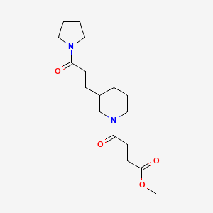 molecular formula C17H28N2O4 B5967009 Methyl 4-oxo-4-[3-(3-oxo-3-pyrrolidin-1-ylpropyl)piperidin-1-yl]butanoate 