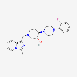 molecular formula C24H30FN5O B5967022 (3R,4R)-4-[4-(2-fluorophenyl)piperazin-1-yl]-1-[(3-methylimidazo[1,5-a]pyridin-1-yl)methyl]piperidin-3-ol 