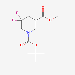B596706 1-tert-Butyl 3-methyl 5,5-difluoropiperidine-1,3-dicarboxylate CAS No. 1255667-06-1