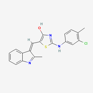 molecular formula C20H16ClN3OS B5967072 2-(3-chloro-4-methylanilino)-5-[(Z)-(2-methylindol-3-ylidene)methyl]-1,3-thiazol-4-ol 