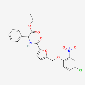 molecular formula C22H19ClN2O7 B5967089 ETHYL 2-[({5-[(4-CHLORO-2-NITROPHENOXY)METHYL]-2-FURYL}CARBONYL)AMINO]-2-PHENYLACETATE 