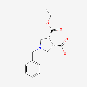 molecular formula C15H19NO4 B596713 3,4-Pyrrolidinedicarboxylic acid, 1-(phenylmethyl)-, 3-ethyl ester, (3R,4S)-rel- CAS No. 1268519-99-8