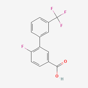 molecular formula C14H8F4O2 B596716 6-Fluoro-3'-(trifluoromethyl)-[1,1'-biphenyl]-3-carboxylic acid CAS No. 1261593-39-8