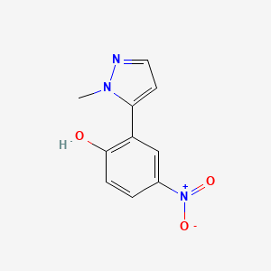 molecular formula C10H9N3O3 B596718 5-(2-Hydroxy-5-nitrophenyl)-1-methylpyrazole CAS No. 123532-25-2