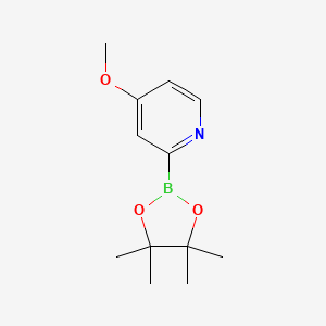 molecular formula C12H18BNO3 B596721 4-Methoxy-2-(4,4,5,5-tetramethyl-1,3,2-dioxaborolan-2-YL)pyridine CAS No. 1256358-88-9