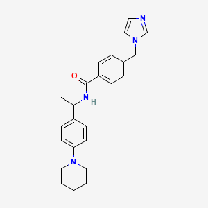 molecular formula C24H28N4O B5967262 4-(imidazol-1-ylmethyl)-N-[1-(4-piperidin-1-ylphenyl)ethyl]benzamide 