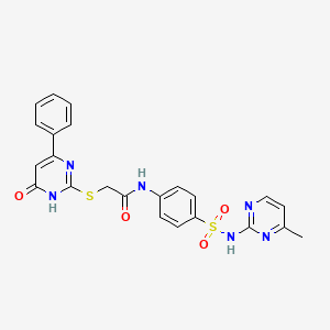 molecular formula C23H20N6O4S2 B5967359 N-{4-[(4-methylpyrimidin-2-yl)sulfamoyl]phenyl}-2-[(6-oxo-4-phenyl-1,6-dihydropyrimidin-2-yl)sulfanyl]acetamide 