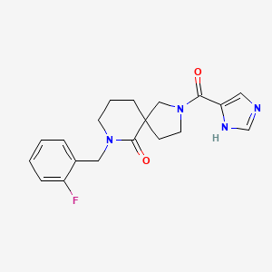 molecular formula C19H21FN4O2 B5967401 7-[(2-fluorophenyl)methyl]-2-(1H-imidazole-5-carbonyl)-2,7-diazaspiro[4.5]decan-6-one 