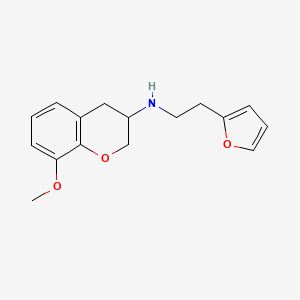 molecular formula C16H19NO3 B5967415 N-[2-(furan-2-yl)ethyl]-8-methoxy-3,4-dihydro-2H-chromen-3-amine 