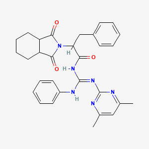 molecular formula C30H32N6O3 B5967544 N-[(Z)-[(4,6-dimethylpyrimidin-2-yl)amino](phenylamino)methylidene]-2-(1,3-dioxooctahydro-2H-isoindol-2-yl)-3-phenylpropanamide 