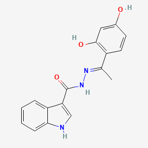 molecular formula C17H15N3O3 B5967558 N-[(E)-1-(2,4-dihydroxyphenyl)ethylideneamino]-1H-indole-3-carboxamide 
