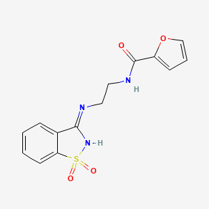 molecular formula C14H13N3O4S B5967699 N-{2-[(1,1-DIOXO-1??,2-BENZOTHIAZOL-3-YL)AMINO]ETHYL}FURAN-2-CARBOXAMIDE 