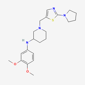 molecular formula C21H30N4O2S B5967711 N-(3,4-dimethoxyphenyl)-1-[(2-pyrrolidin-1-yl-1,3-thiazol-5-yl)methyl]piperidin-3-amine 