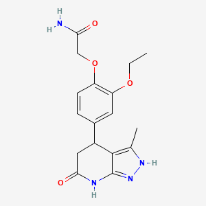 molecular formula C17H20N4O4 B5967764 2-(2-Ethoxy-4-{3-methyl-6-oxo-1H,4H,5H,6H,7H-pyrazolo[3,4-B]pyridin-4-YL}phenoxy)acetamide 
