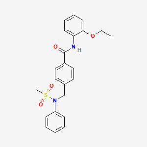 molecular formula C23H24N2O4S B5967783 N-(2-ethoxyphenyl)-4-[(N-methylsulfonylanilino)methyl]benzamide 