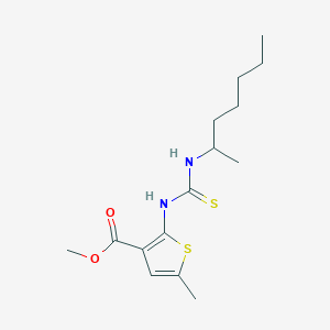 molecular formula C15H24N2O2S2 B5967931 Methyl 2-[(heptan-2-ylcarbamothioyl)amino]-5-methylthiophene-3-carboxylate 