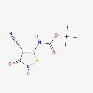 molecular formula C9H11N3O3S B596794 Tert-butyl 4-cyano-3-hydroxyisothiazol-5-ylcarbamate CAS No. 1207176-04-2