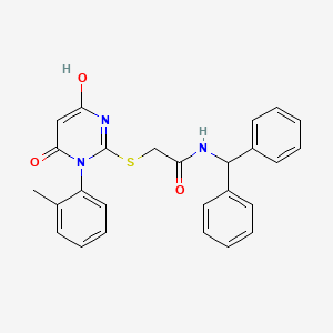 molecular formula C26H23N3O3S B5967952 N-(diphenylmethyl)-2-{[4-hydroxy-1-(2-methylphenyl)-6-oxo-1,6-dihydro-2-pyrimidinyl]thio}acetamide CAS No. 6532-69-0