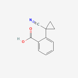 molecular formula C11H9NO2 B596802 2-(1-Cyanocyclopropyl)benzoic acid CAS No. 1314701-10-4