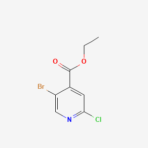 molecular formula C8H7BrClNO2 B596810 Ethyl 5-bromo-2-chloroisonicotinate CAS No. 1214346-11-8