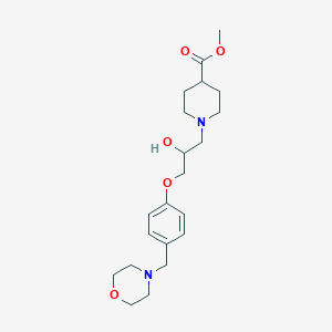 molecular formula C21H32N2O5 B5968129 Methyl 1-[2-hydroxy-3-[4-(morpholin-4-ylmethyl)phenoxy]propyl]piperidine-4-carboxylate 